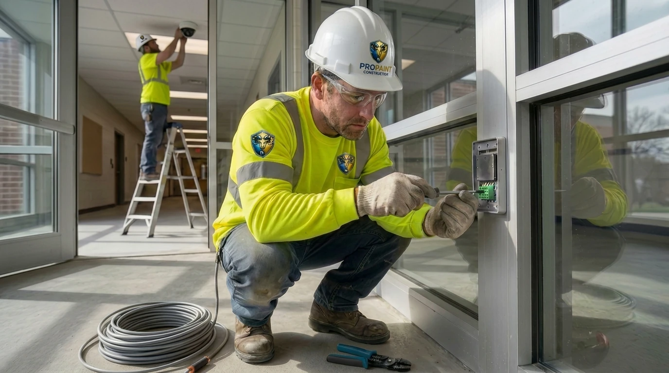 Secure entry, card access and camera installation - ProPaint Construction, Michigan